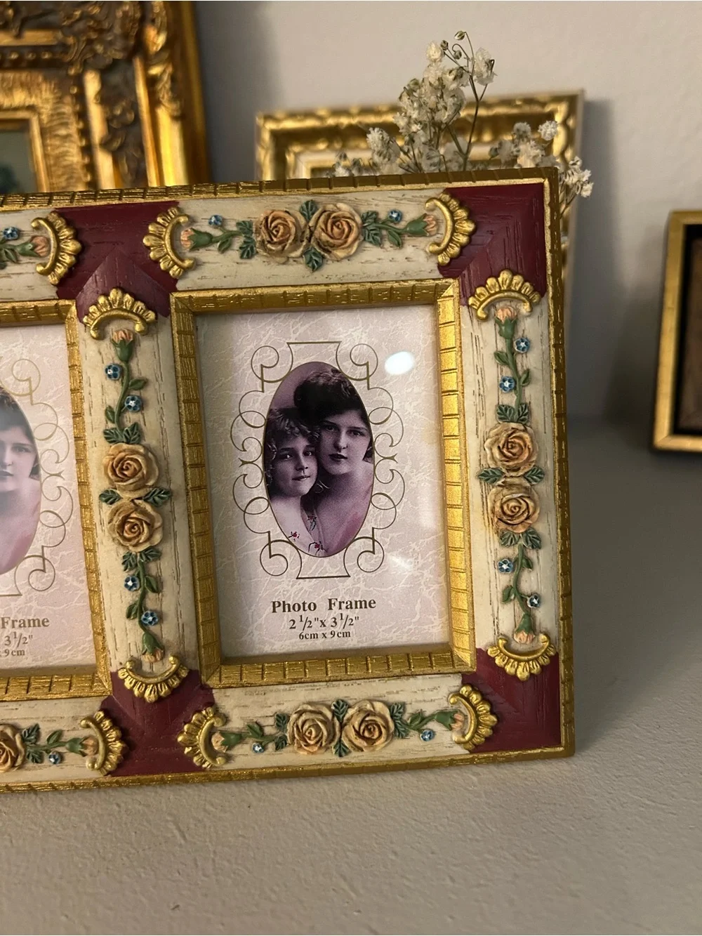 Ornate Double Photo frame Victorian style